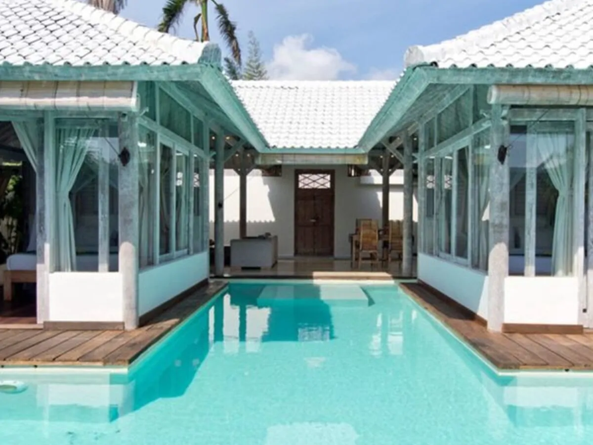 A luxury villa with a private pool