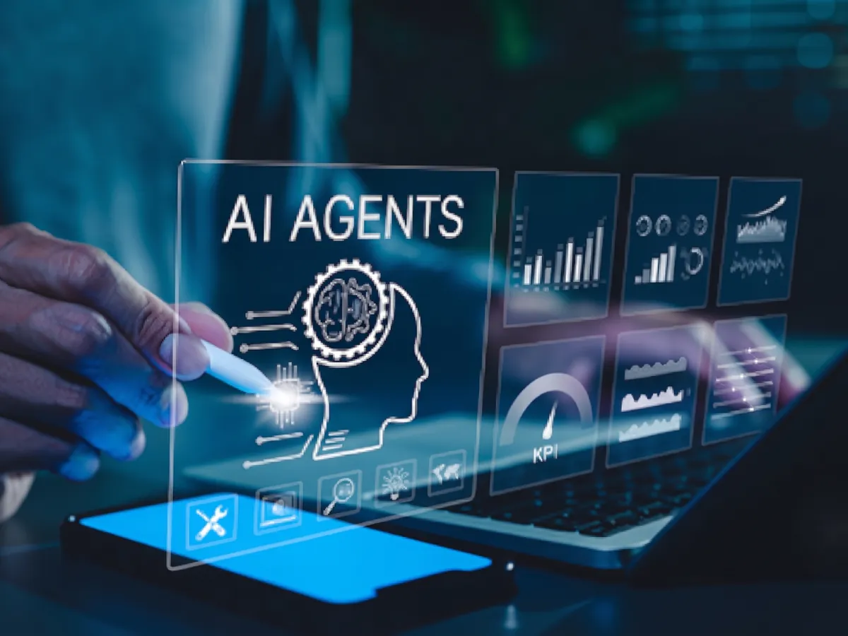 An AI agents panel with KPI dashboards, representing the AI guest portal running for an Orlando-area vacation-rental operator
